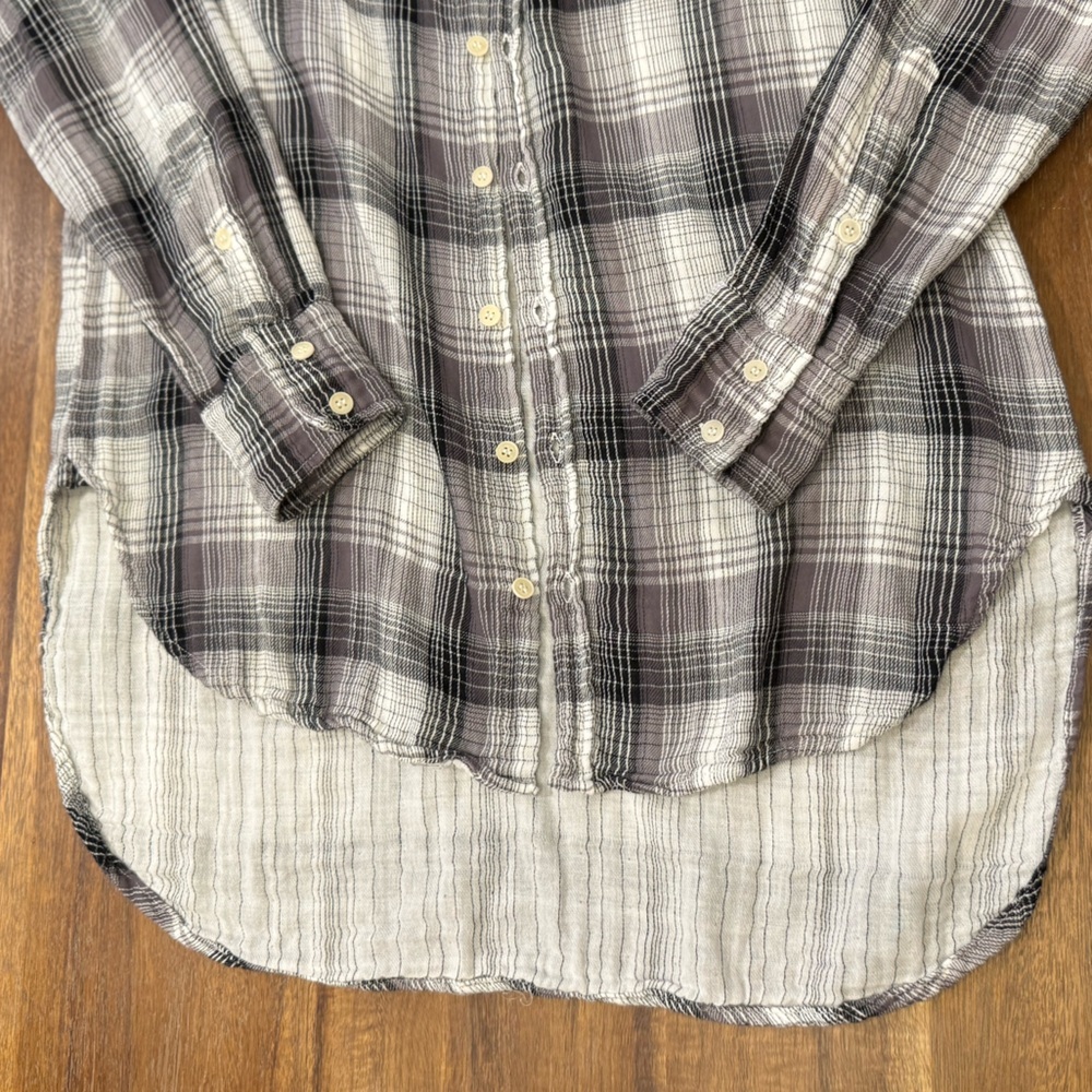 CP Shades Romy Mixed Plaid Lightweight Flannel Shirt Size M - Picture 7 of 7